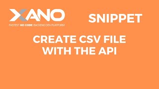 Create CSV Files with the API [upl. by Remat]