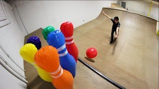 INFLATABLE BOWLING TRICK SHOTS [upl. by Libbna76]