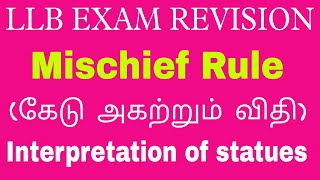 Mischief rule in tamilHeydons case rule l Interpretation Of Statues [upl. by Utimer]