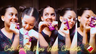 Cute Selfie Poses With Chocolate 🍫  How To Pose With Chocolate  Snapchat Selfie Poses For Girls [upl. by Yzeerb711]