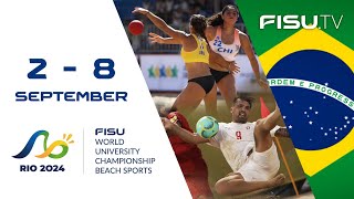 Beach Handball Day2 2024 FISU World University Championships Beach Sports Brazil Rio de Janeiro [upl. by Aisatnaf47]