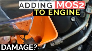 ADDING MoS2 ENGINE OIL ADDITIVE IN ENGINE  LIQUI MOLY MoS2 ADDITIVE REVIEW YAMAHA FZ 25 MOTORCYCLE [upl. by Ennoryt]