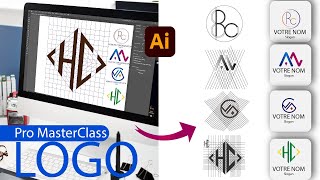 Pro MasterClass Conception des logos monogrammes dans illustrator [upl. by Glimp760]