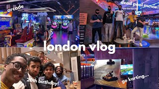 london vlog  20th birthday gokarting arcade new deadpool movie [upl. by Ainit]