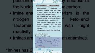 imine enamine tautomerism stability reactivity example youtubrshorts youtube ytshorts [upl. by Iverson]