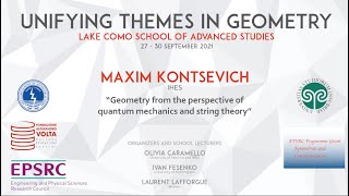 Maxim Kontsevich “Geometry from the perspective of quantum mechanics and string theory” [upl. by Tolmach]