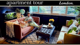 London Apartment Tour • 1 Bedroom 500 sq ft Cozy Zen amp Dark Academia [upl. by Hammel]