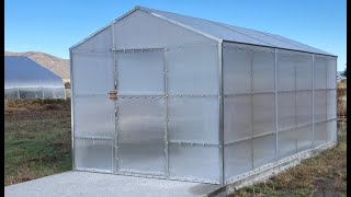 200 square foot polycarbonate 8 mm 4layer heavy duty greenhouse with integral mushroom grow beds [upl. by Marlene]