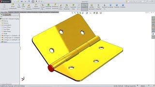 Solidworks tutorial  Design and Assembly of Hinge in Solidworks [upl. by Uyerta]