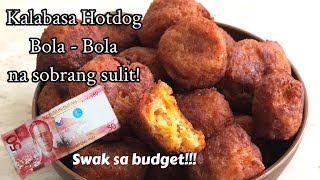 50 Pesos Ulam Budget for 5 persons  Swak sa Budget Recipes  Kalabasa Hotdog Balls [upl. by Drawoh651]