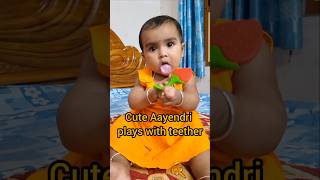 🧿baby plays with teetheraayendricutebabyviralshortvideotrendingbabyactivitydailyvlogteether [upl. by Estevan]