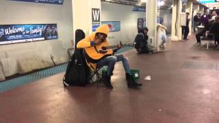 Subway performer stuns crowd with Fleetwood Macs quotLandslidequot Chicago Il Blue Line Washington S [upl. by Chester279]