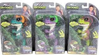 Untamed Raptor Dinosaur Fingerlings Fury Razor and Stealth Unboxing Toy Review [upl. by Esiled]