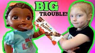 BABY ALIVE SNEAKS TREATS from MOMMY The Lilly and Mommy Show The TOYTASTIC Sisters FUNNY SKIT [upl. by Keldon]