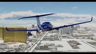 Diamond DA50 RG sim buzzing the Las Vegas strip XP12 flightsimulator SimHeaven orbx [upl. by Hummel]