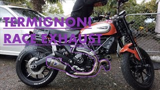 Termignoni SlipOn Race Exhaust Install amp Ride By on Ducati Scrambler [upl. by Autry725]