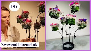 Bijzonder zwevend bloemstuk 🌸🦋  Cursus Bloemschikken 240  Carlein Tukkers [upl. by Viveca]