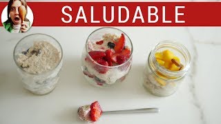 DESAYUNO CON AVENA LISTO EN MINUTOS Ideal para llevar al trabajo overnight oats [upl. by Serilda]