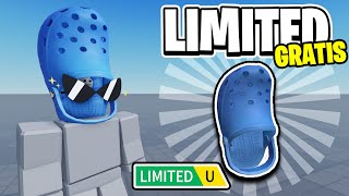 CHANCLA CROCS AZUL DE 50000 COPIAS GRATIS EN ROBLOX FACIL DE CONSEGUIR LIMITED EN JUEGO [upl. by Alejoa]