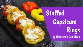 Stuffed Capsicum Rings  Namratas CookBook [upl. by Zetnauq962]