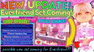 VALENTINES UPDATE OUT NOW NEW SET CONFIRMED NEW SHOP amp FRONT OFFICE ROBLOX Royale High Everfriend [upl. by Willman623]