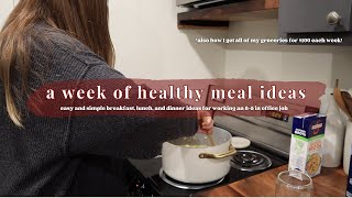 cheap and healthy meals for one week  cooking dinner every weeknight grocery haul easy meal ideas [upl. by Gilpin]