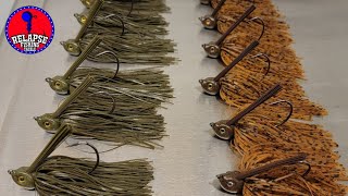 Showing the fastest and easiest way to pour lead fishing  bass jigs with fiber weed guards [upl. by Irat]