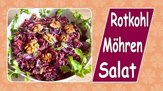 RotkohlMöhrenSalat  Rotkohlsalat  Rotkohl Karotten Salat [upl. by Ladnik]