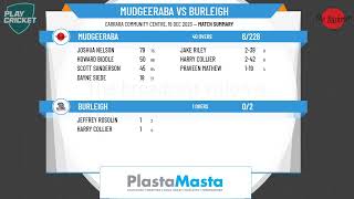 Cricket Gold Coast Ltd  Taper Premier League Division 1  Round 13  Mudgeeraba v Burleigh [upl. by Haissi]