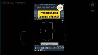 Trying REGIONUNION Command in AutoCAD shorts autocad cadcareer autocadd autocadtips [upl. by Yrret]