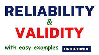 Reliability and Validity विश्वसनीयता और मान्यता Types with Examples in UrduHindi [upl. by Nahsar115]