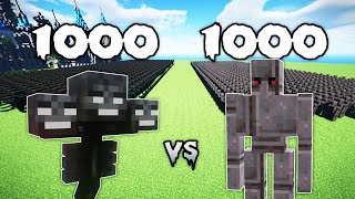 1000 Wither Vs 1000 Netherite Golem  Minecraft [upl. by Strep]