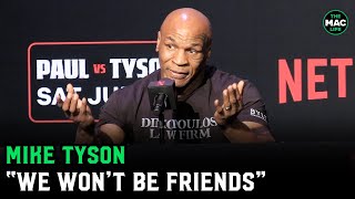 Mike Tyson “In that ring we’re not going to be friends”  Tyson vs Paul Press Conference [upl. by Aerdnna712]