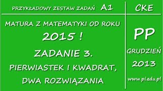 Zadanie 3 Matura z matematyki od 2015 PP Arkusz A1 CKE Potęgi [upl. by Doubler341]