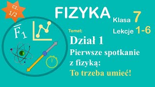 Fizyka klasa 7 dział 1 Pierwsze spotkanie z fizyką  to trzeba umieć cz 12 [upl. by Ruhtra]