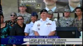 Large Group Of FSM Citizens Become US Army Soldiers [upl. by Strickman]