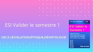 ESI S1 UE1 3 législationéthiquedéontologie [upl. by Hijoung]