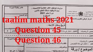 correction concours taalim maths 2021تصحيح مباراة توظيف الأساتذة تخصص الرياضيات [upl. by Cherry]