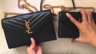 Comparison Large vs Small YSL Saint Laurent Monogram WOC [upl. by Tullusus669]