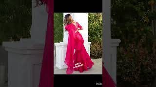 frill saree design party wear fashion womensfashion [upl. by Petua]