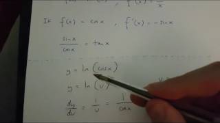 How to differentiate ylncosx Chain Rule version [upl. by Powder]