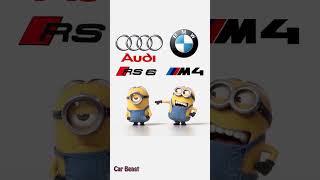 Audi RS6 vs BMW M4 minions style tiktok automobile bmw audi funny status fyp sportscar car [upl. by Naneek]