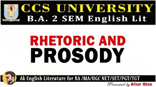 Rhetoric and Prosody  Rhetoric and Prosody in Hindi  Rhetoric and ProsodyExplain BA 2 CCSU Meerut [upl. by Ainsworth835]