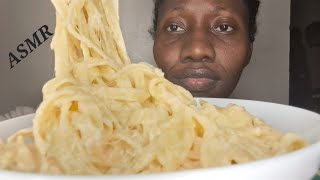 ASMR ALFREDO CREAMY CHEESY PASTA MUKBANG  No Talking [upl. by Idarb947]