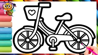 Bicycle Drawing Painting Coloring for Kids and Toddlers  How to draw bicycle for children [upl. by Meave391]