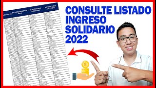 🔴Urgente Consulte Listado Ingreso Solidario 2022  400000  435000  Wintor ABC [upl. by Koch345]