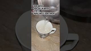 Home remedy for sore throat  Gargle with salt water trending food easy tips nomedicine kids [upl. by Yffub382]