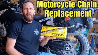 How To Replace Motorcycle Chain And Rivet Master Link [upl. by Kirch16]