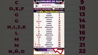 Calendario de pagos dia 30 de noviembre  ¿Cuando pagan la pension bienestar [upl. by Syned]