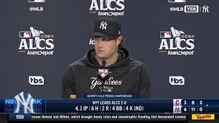 Gerrit Cole breaks down Game 2 start vs Guardians in ALCS [upl. by Lincoln306]